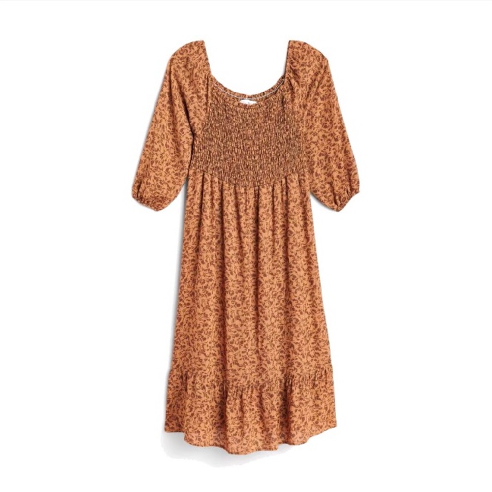 Heatherly Jade Smocked Midi Dress. Size Medium.